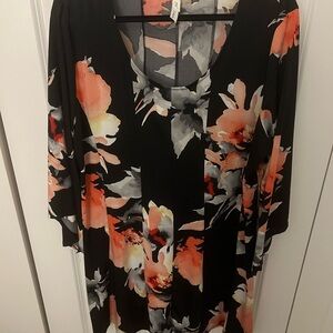 NY Collection Black Floral Dress